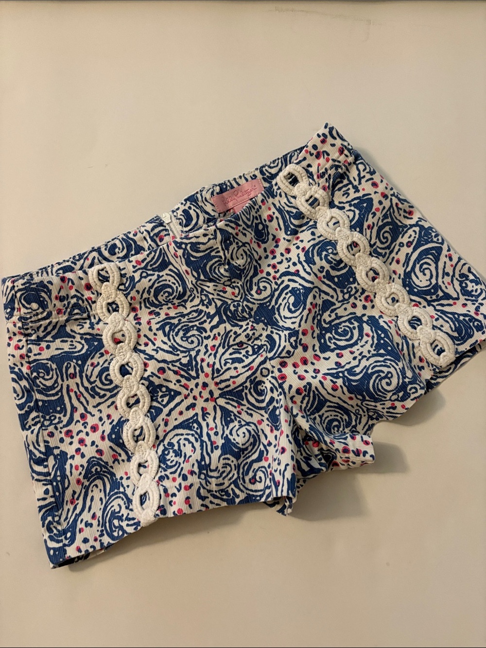 Lily Pulitzer Little Liza kids shorts Star Crush size 8 blue white starfish